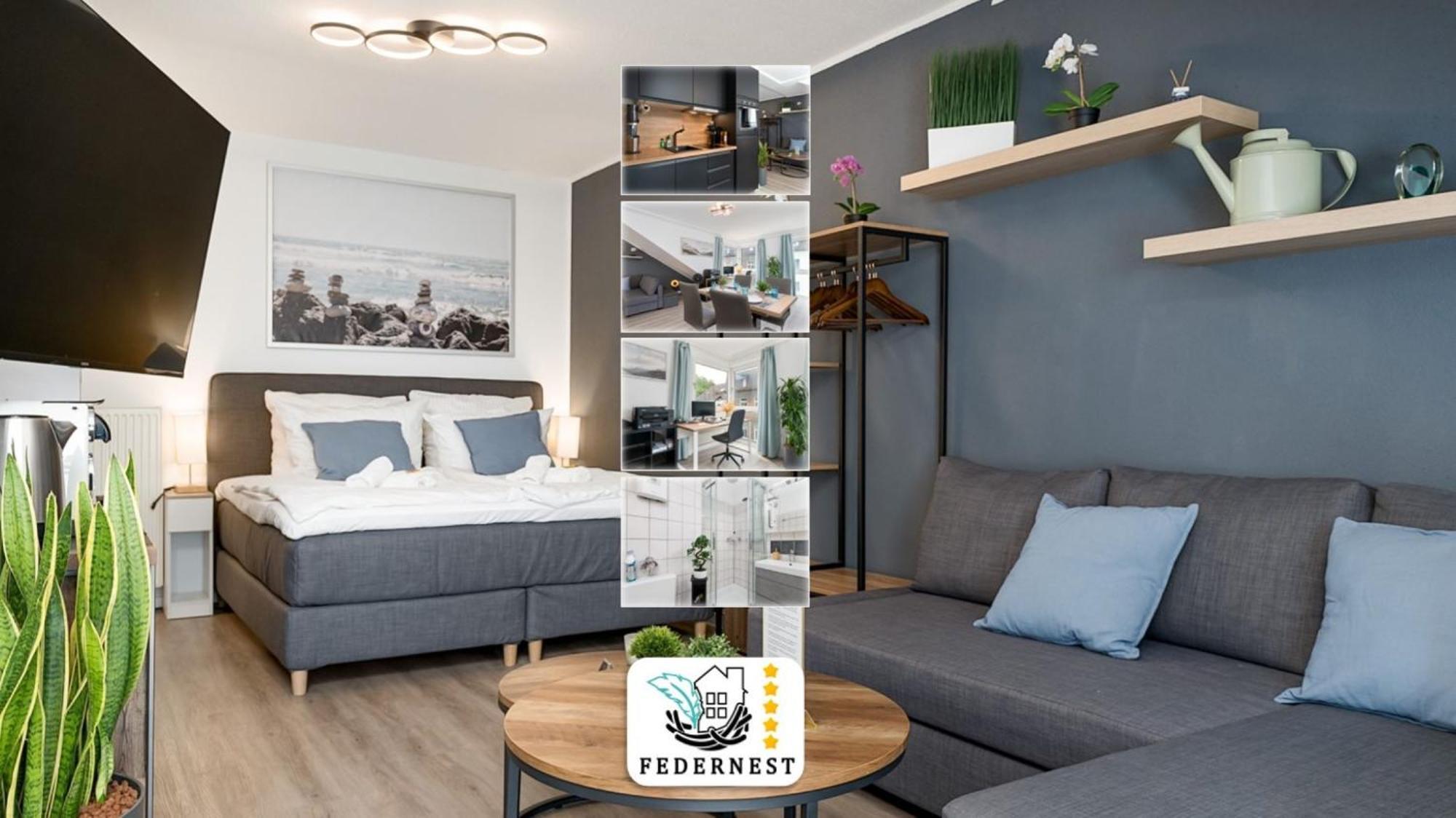 Federnest - Luxus-Studio - Kingsize Boxspringbett - Home-Office Mit Monitor Und Drucker - 11 Min Hbf ドゥイスブルグ エクステリア 写真